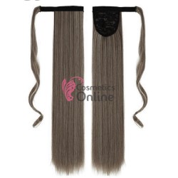 Extensie de par coada cu clema si arici dreapta de 55 cm cod SI66M4613 Cenusiu Mixt